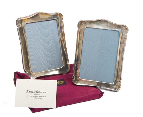 James Robinson sterling silver picture frame set Original boxed pair of George V style sterling silver picture frames set of 2. Hallmarked H. Matthews