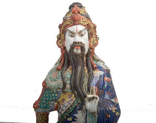 Polychrome sculptural figure of an Immortal 20th century polychrome sculptural figure of an immortal
Approx 20"h