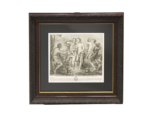Engraving by G.G. Frezza Engraving by G.G. Frezza "The judgement of Paris" 1708, after Carlo Maratta 
Approx site size 16" x 19"
Approx overall size