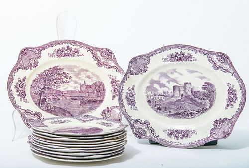 Johnson Brothers dinnerware Johnson Brothers dinnerware, "old Britain castles" (10) 8-1/4 plates and (1) 9-1/2 x 11-1/2, (1) 10-1/4 x 12-1/4Two (as 
