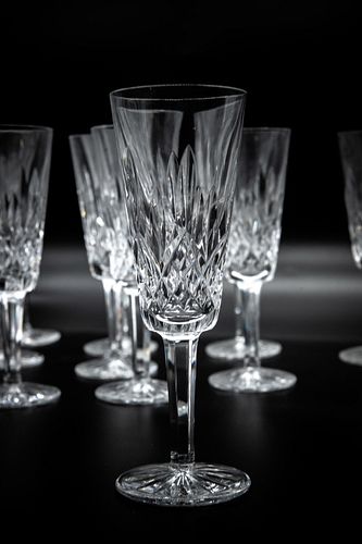 Waterford crystal champagne flutes lot of 12 Waterford crystal champagne flutes lot of 12
Lismore pattern
Approx 7 1/4" x 2 1/2"