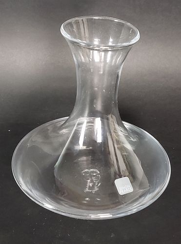 Large Vintage Simon Pearce Hand Blown Glass Decanter Vase