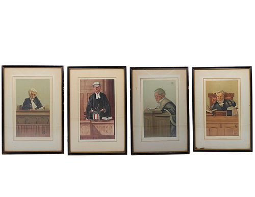 Lot of 4 Vanity Fair Lithographs 4 lithographs by artist Leslie Matthew Word (SPY), British (1851-1922). "A Blunt Lord Justice", 1901"Our Weakes