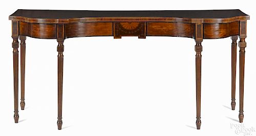 George III inlaid mahogany sideboard, late 18th c., 36 1/4'' h., 79 1/4'' w.