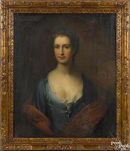 English school, ca. 1800, oil on canvas portrait of Mary Horton Brisco, 30'' x 25''.
