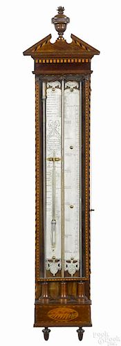 Dutch inlaid mahogany barometer, ca. 1800, inscribed Gbr Butti & Comp fec Amsterd, 46 1/2'' h.