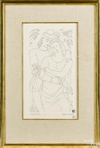 Henri Matisse (French 1869-1954), engraving, titled Jeune Amour, signed lower right and numbered