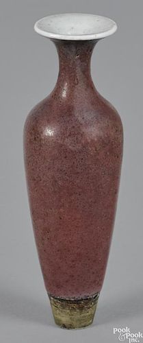 Chinese peach bloom vase, Kangxi mark and of the period, 6'' h.
