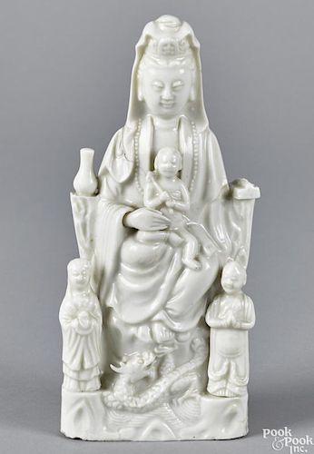 Chinese Dehua blanc de chine figure of a seated Guanyin, 8 3/4'' h.