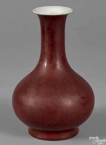 Chinese sang de beouf porcelain bottle vase, 18th c., 11 1/2'' h.