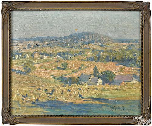 George Sotter (American 1879-1953), oil on board landscape, titled Lahaska Valley, signed