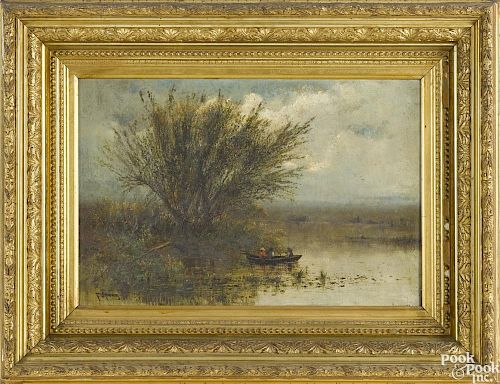 Frederick Spang (American 1834-1891), oil on canvas landscape, signed lower left, 12'' x 18''.