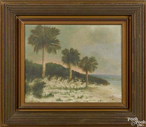 Ben Austrian (American 1870-1921), oil on canvas Florida landscape, signed lower left and dated