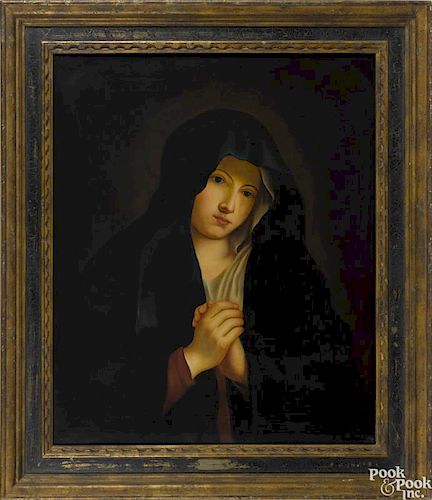 Mary Jane Peale (American 1827-1902), oil on canvas of the Madonna, signed verso and dated 1855