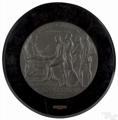 Robert Tait McKenzie (American 1867-1938), bronze plaque for the University of Pennsylvania Relay