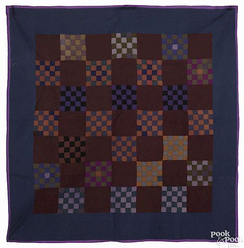 New Wilmington, Pennsylvania Amish twenty-five patch wool quilt, late 19th c., 76'' x 76''.