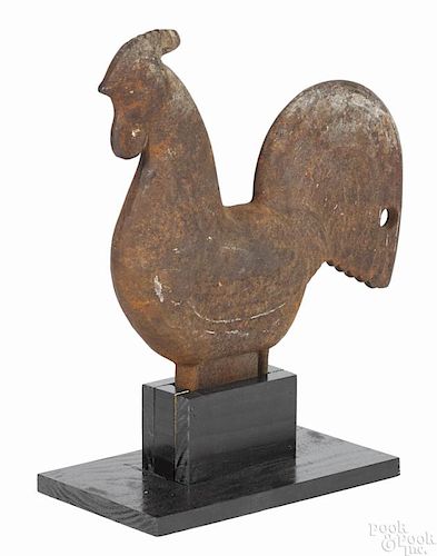 Elgin cast iron rainbow-tailed rooster windmill weight, ca. 1900, 17 1/2'' h.