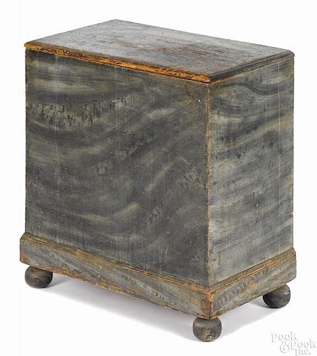 Diminutive New England painted pine chest, early/mid 19th c.