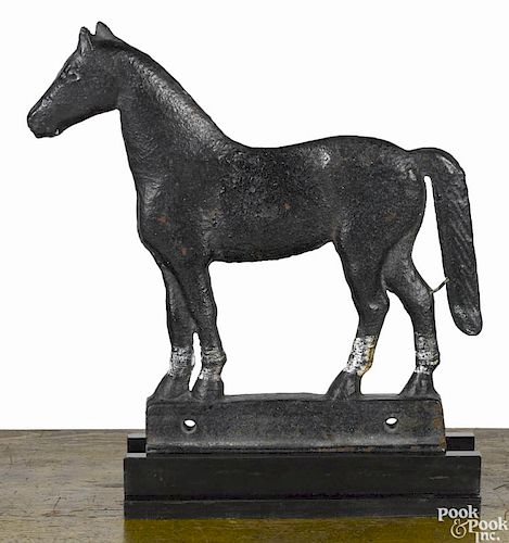 Dempster Mill cast iron long-tailed horse windmill weight, ca. 1900