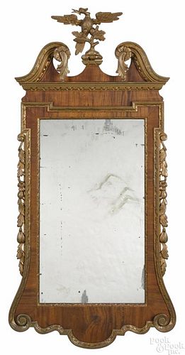 Frank Auspitz, York, Pennsylvania mahogany veneer and giltwood Constitution mirror, 51'' h.
