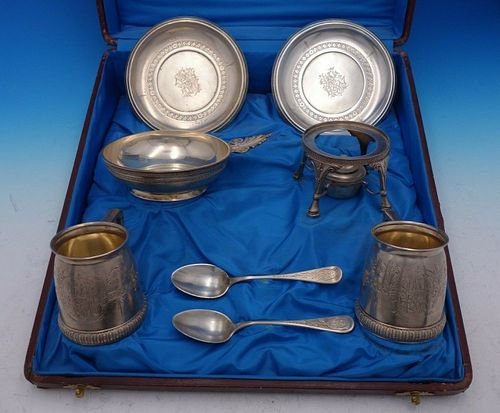 Tiffany and Co Sterling Silver Child's Set 8pc in Presentation Box w/Liner #4649