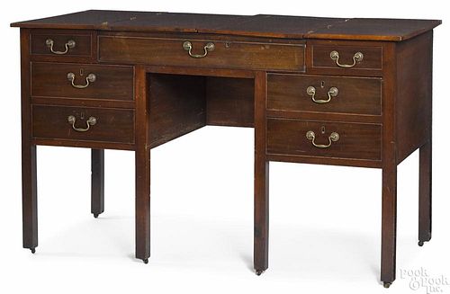 Rare Philadelphia Chippendale mahogany writing desk, ca. 1780, with two hinged lids