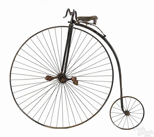 Penny farthing high wheel bicycle, late 19th c., 52'' front wheel.