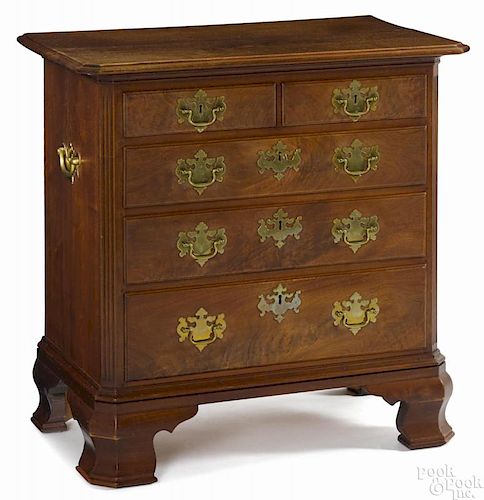 Frank Auspitz, York, Pennsylvania diminutive Chippendale style walnut chest of drawers