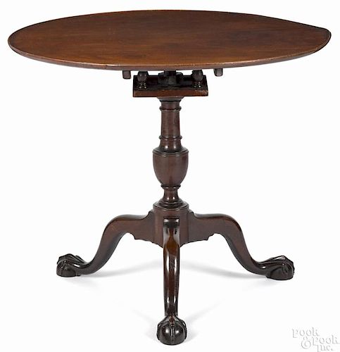 Pennsylvania Chippendale walnut tea table, ca. 1780, with a birdcage support