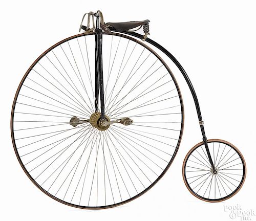 Columbia penny farthing high wheel bicycle, late 19th c., 52'' front wheel.