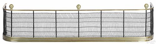 Large Federal brass and wire fire fender, ca. 1820, 14 1/4'' h., 58'' w.