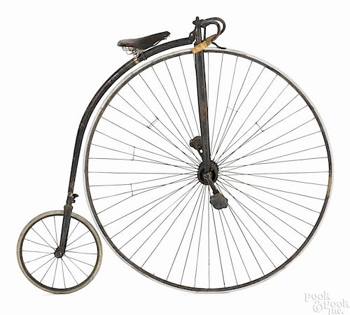 Gormully & Jeffrey penny farthing high wheel bicycle, late 19th c., 50'' front wheel.