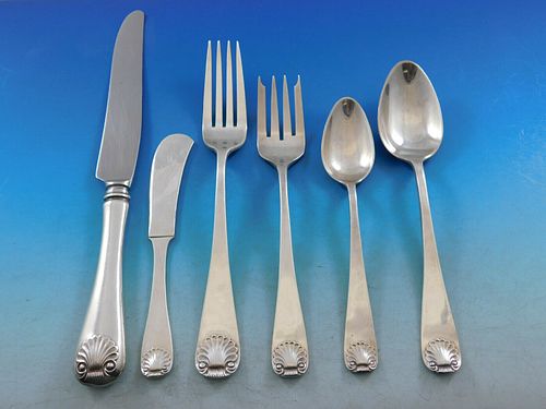 Windsor Shell by Old Newbury Crafters Sterling Silver Flatware Set 80 pcs Dinner