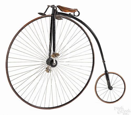 Columbia Volunteer penny farthing high wheel bicycle, late 19th c., 52'' front wheel.