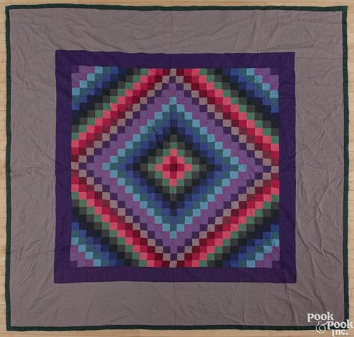 Lancaster County, Pennsylvania Amish sunshine and shadows quilt, ca. 1940, 84'' x 86''.