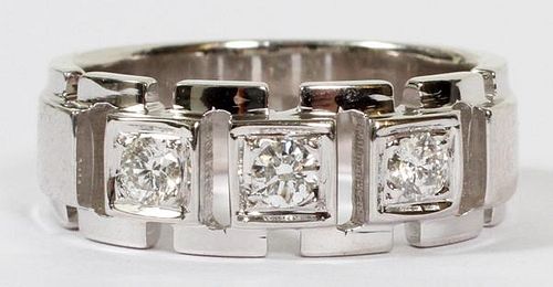 14KT WHITE GOLD AND 0.38CT DIAMOND RING