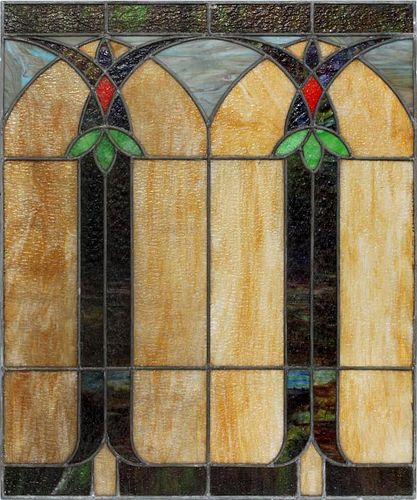LEADED STAINED GLASS PANEL CIRCA 1930'S