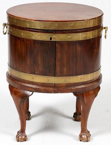 CHIPPENDALE STYLE CARVED MAHOGANY WINE CELLAR 18THC