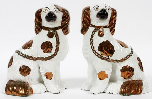 STAFFORDSHIRE POTTERY DOGS 20TH C