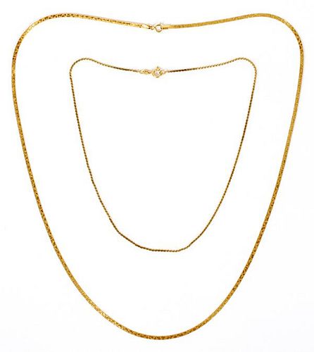 14 & 18KT GOLD CHAINS 2 PIECES