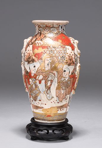 Antique Japanese Satsuma Ceramic Vase