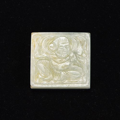 A CHINESE WHITE JADE PLAQUE, TANG DYNASTY 