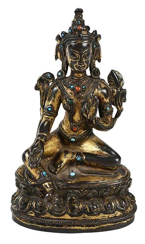 Tibetan Gilt Bronze Tara Figure