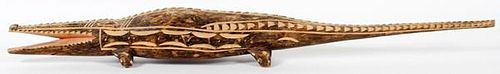 CARVED SOUTH AMERICAN CROCODILE