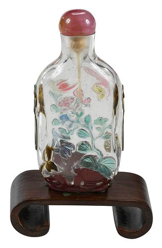 Chinese Glass Overlay Snuff Bottle