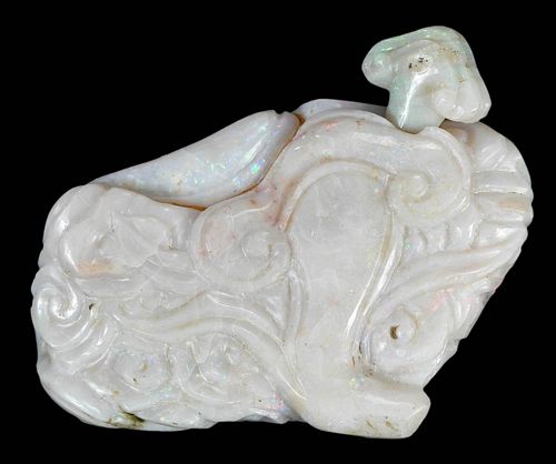 Chinese Carved Opal Snuff Bottle