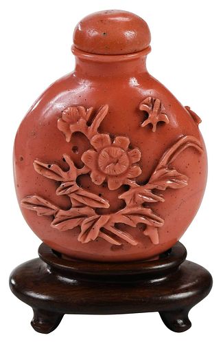 Chinese Pink Opaque Glass Snuff Bottle