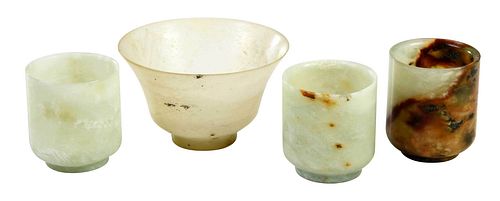 Four Chinese Hardstone Wine Cups