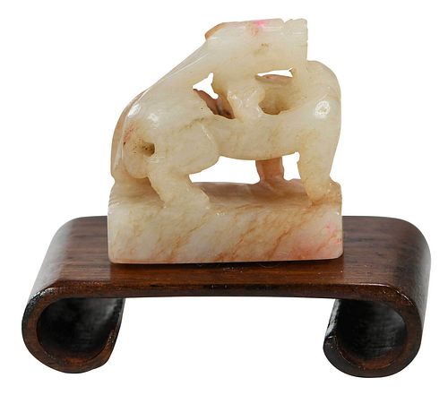 Chinese Carved Jade Dragon Seal