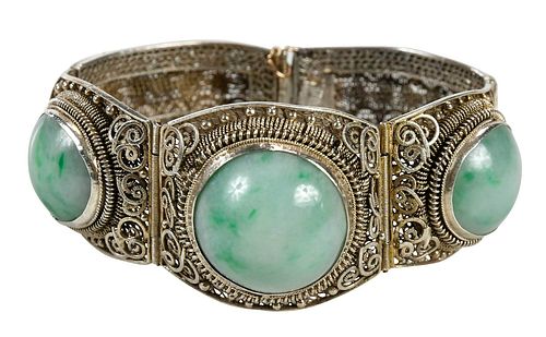 Silver Jade Bracelet